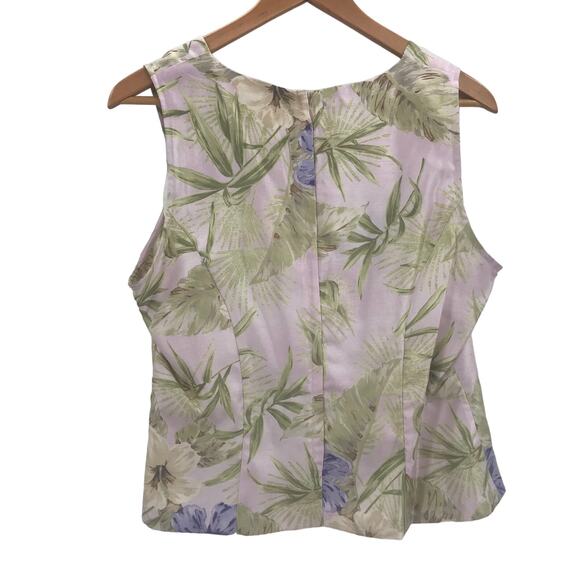 Dressbarn Lavender 2 Piece Set Button Down Shirt & Sleeveless Floral Tank Top 14 - Picture 2 of 8
